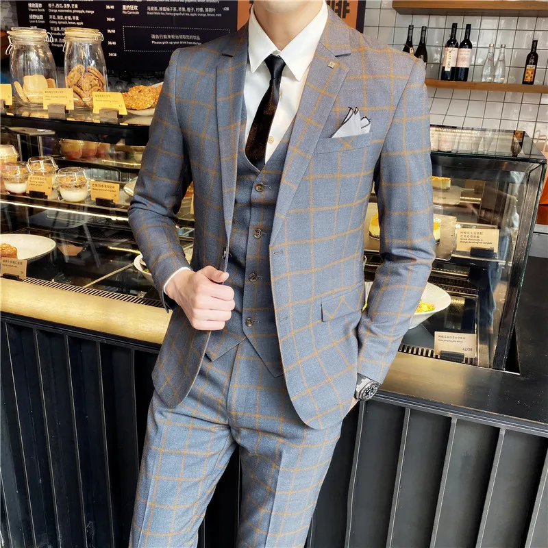Suit Coat Vest Pants Male Business Slim Fit Blazers Set 3 Pieces / Men's Wedding Groom Jacket Trousers Waistcoat
Suit Coat Vest Pants Male Business Slim Fit Blazers Set 3 Pieces / Men's Wedding Groom Jacket Trousers Waistcoat