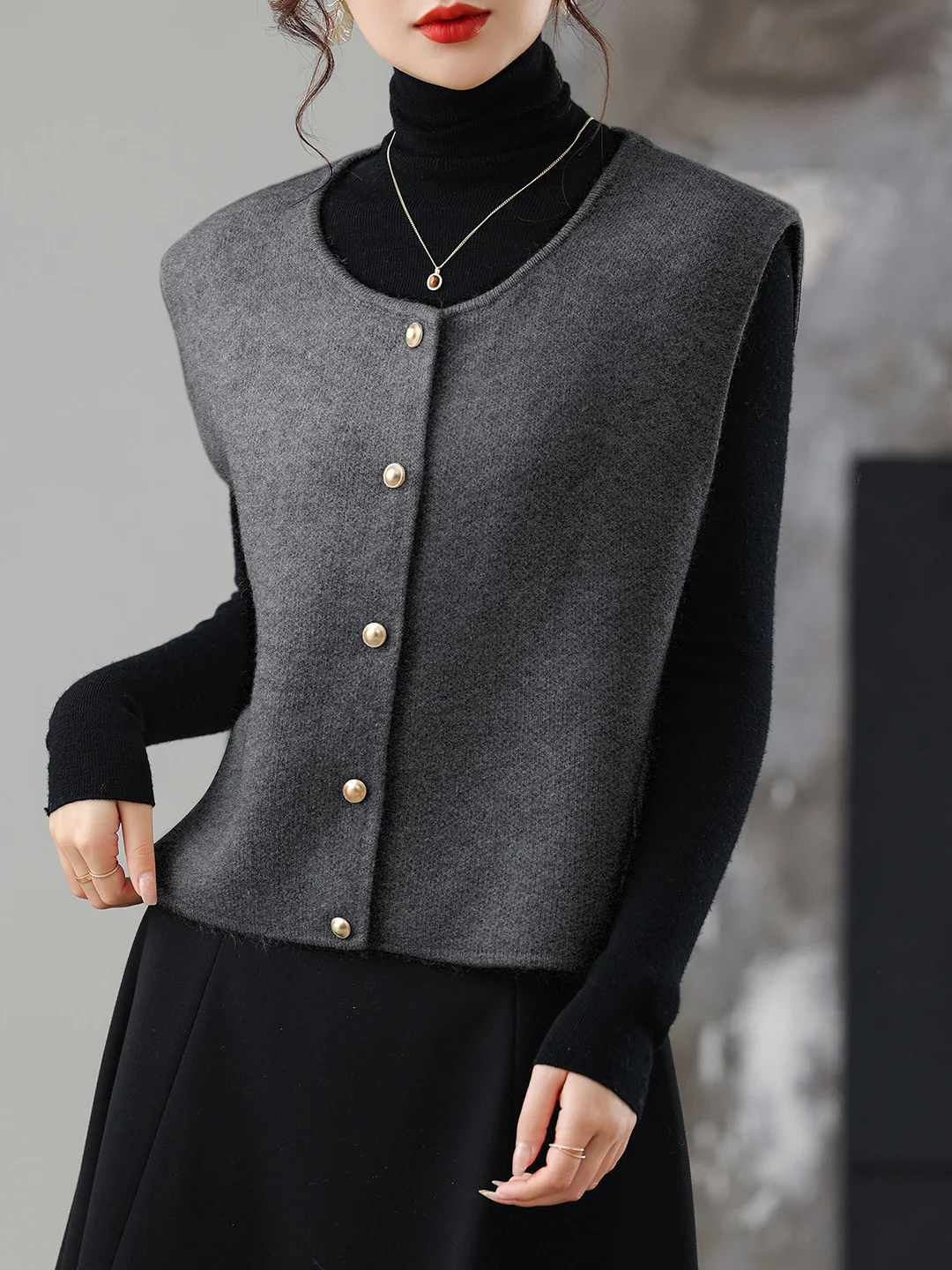 Women's round Ne Svel Vest Jaet Cardigan ort Length Woolen Outerwear Spring Autumn New Knitted Sweater Mom's Sle
Women's round Ne Svel Vest Jaet Cardigan ort Length Woolen Outerwear Spring Autumn New Knitted Sweater Mom's Sle