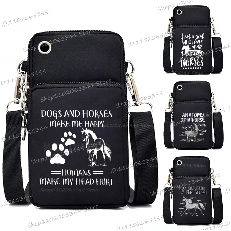 "Dogs and Horses Make Me Happy" Print Purses Handbags Women Men Horses Lover Gifts Mini Mobile Phone Bag Zipper Shoulder Bags
"Dogs and Horses Make Me Happy" Print Purses Handbags Women Men Horses Lover Gifts Mini Mobile Phone Bag Zipper Shoulder Bags