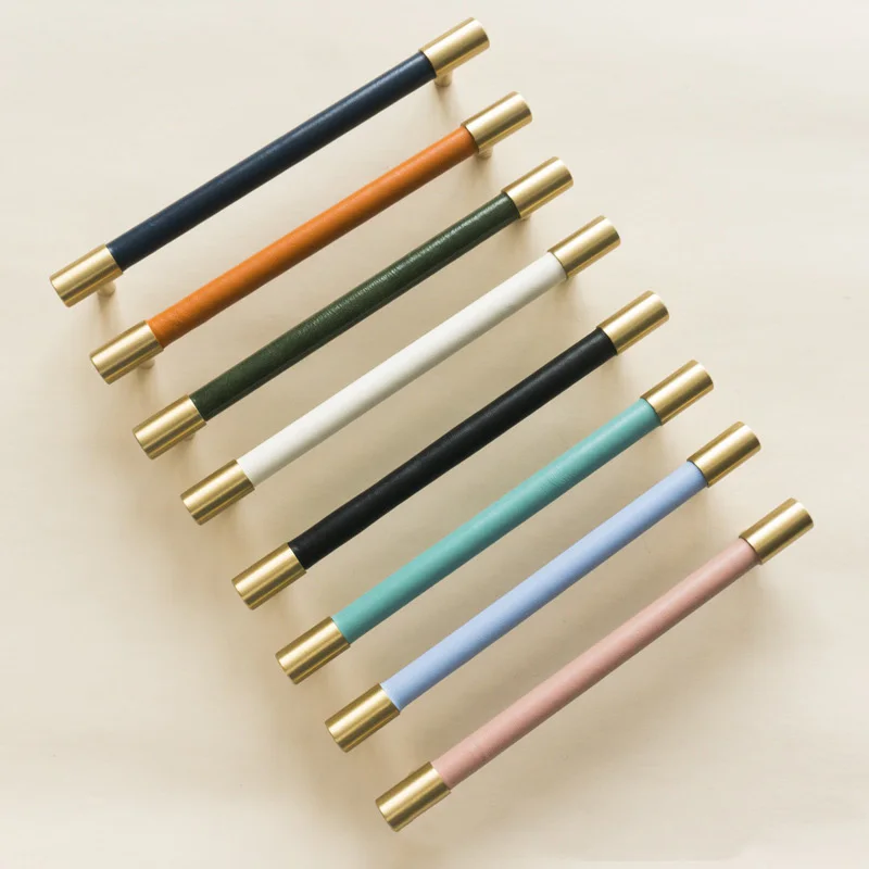 Gold Brass Cabinet Handles Cowhide Drawer Pull Bar Natural Leather Wardrobe Bar Handle Brass Furniture Hardware
Gold Brass Cabinet Handles Cowhide Drawer Pull Bar Natural Leather Wardrobe Bar Handle Brass Furniture Hardware