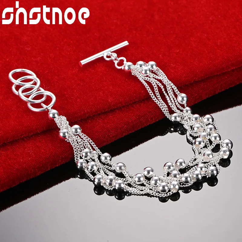 SHSTONE 925 Sterling Silver Multi Chain Bead Bracelets For Woman Engagement Wedding Accessories Party Banquet Fashion Jewelry
SHSTONE 925 Sterling Silver Multi Chain Bead Bracelets For Woman Engagement Wedding Accessories Party Banquet Fashion Jewelry