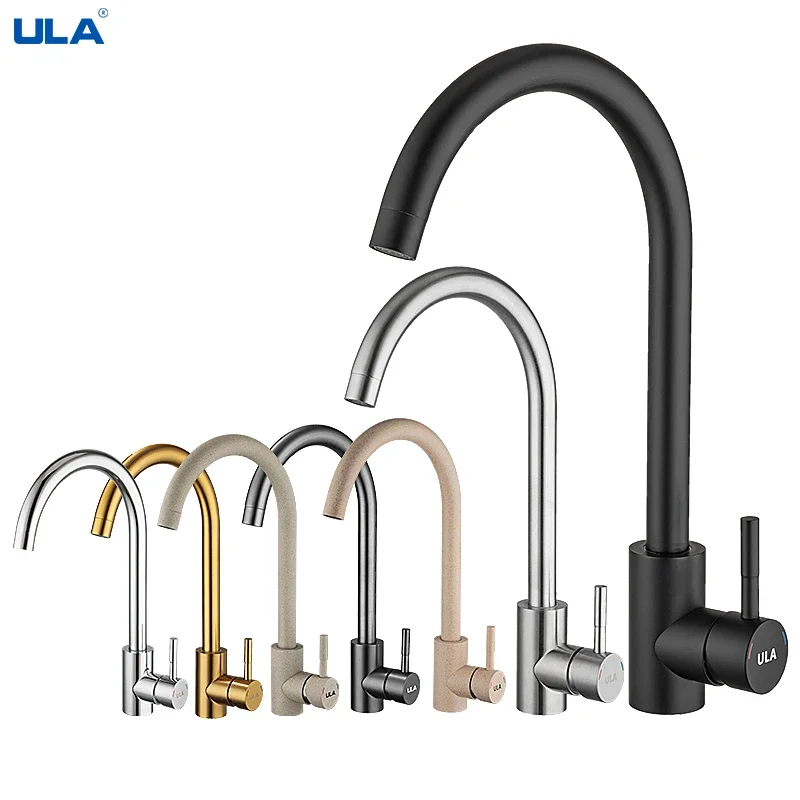 ULA Multi-color Kitchen Faucet Stainless Steel 360 Rotate Black Kitchen Mixer Deck Mount Cold Hot Water Mixer Sink Tap Torneira
ULA Multi-color Kitchen Faucet Stainless Steel 360 Rotate Black Kitchen Mixer Deck Mount Cold Hot Water Mixer Sink Tap Torneira