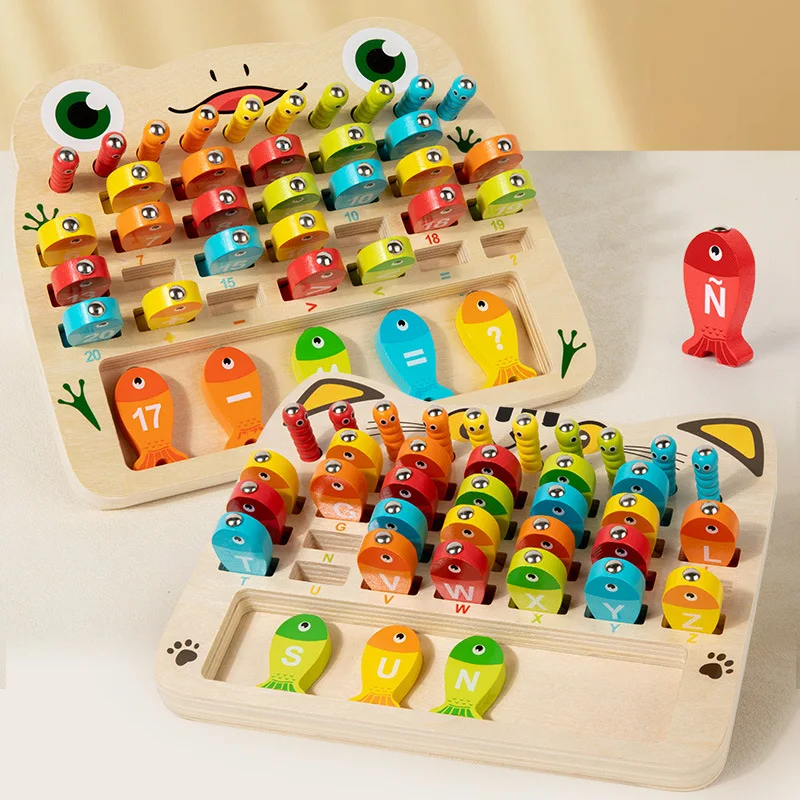 Children's educational toys magnetic fishing games wooden alphanumeric cognitive fishing toys kindergarten parent-child game
Children's educational toys magnetic fishing games wooden alphanumeric cognitive fishing toys kindergarten parent-child game