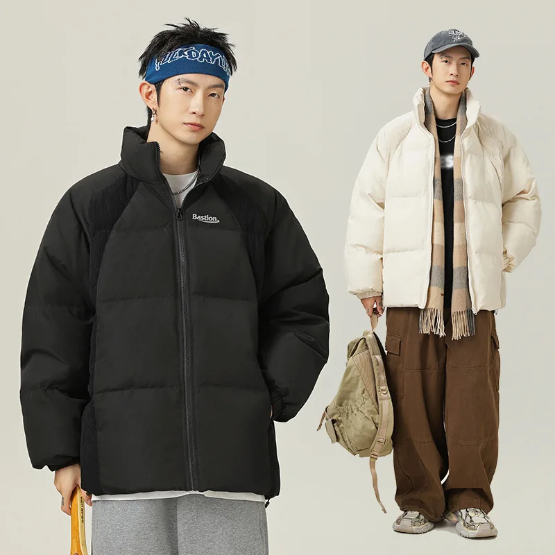 American Style Corduroy Patchwork Winter Thickened Stand Collar Cotton Jacket Men's Raglan Sleeve Design Warm Puffer Jacket GCS1 
American Style Corduroy Patchwork Winter Thickened Stand Collar Cotton Jacket Men's Raglan Sleeve Design Warm Puffer Jacket GCS1