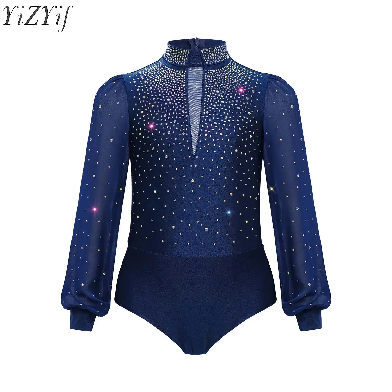 Kids Boys Ballet Dance Leotard Child Long Sleeve Mock Neck Rhinestones Press Button Crotch Bodysuit for Figure Skating Dancewear
Kids Boys Ballet Dance Leotard Child Long Sleeve Mock Neck Rhinestones Press Button Crotch Bodysuit for Figure Skating Dancewear