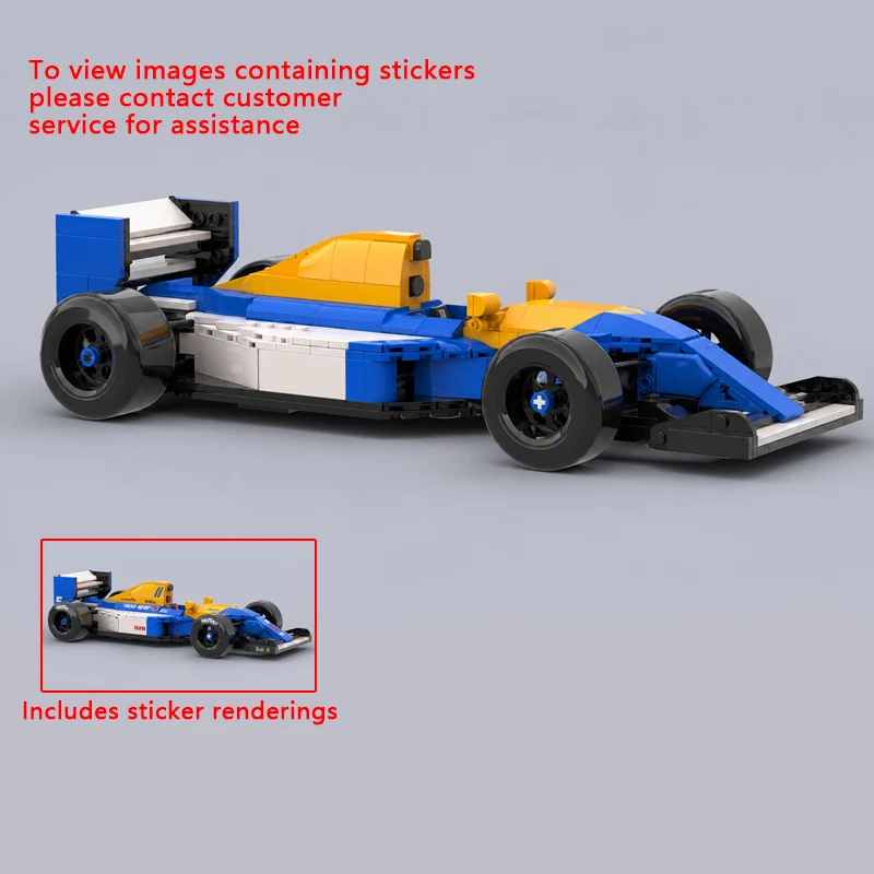 Speed Racing Car Model MOC Building Bricks FW14D Formula Racing Modular Technology Children Holiday Gifts Assemble Toys Suit