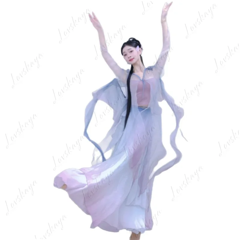 Классическое танцевальное платье из струящейся ткани с нежным шармом, танцевальный костюм в древнем стиле с потертыми рукавами
Классическое танцевальное платье из струящейся ткани с нежным шармом, танцевальный костюм в древнем стиле с потертыми рукавами
