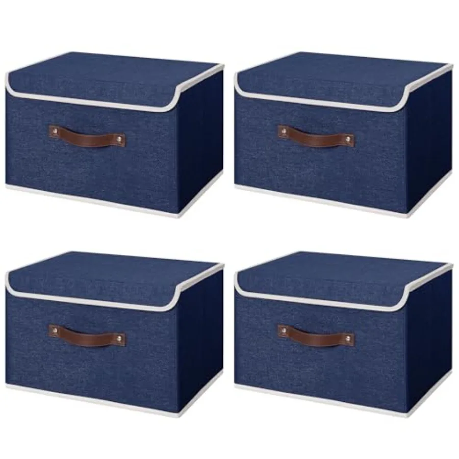 4PCS Storage Bins with Lid PU Leather Handles Storage Boxes PP Plastic Board Decorative Foldable Lidded Cotton Linen Fabric Hom
4PCS Storage Bins with Lid PU Leather Handles Storage Boxes PP Plastic Board Decorative Foldable Lidded Cotton Linen Fabric Hom