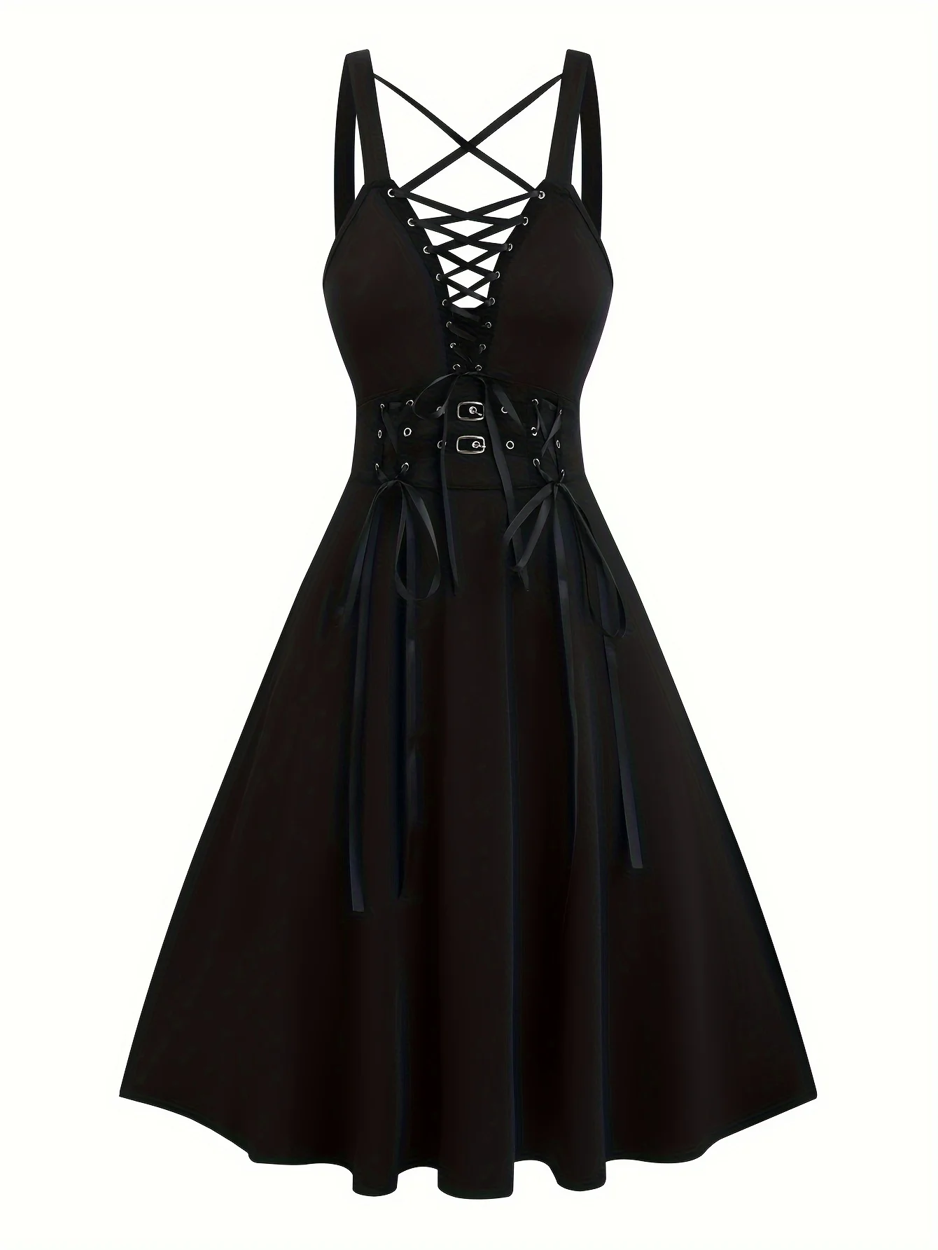 Plus-size women's everyday cross-cutout lace-up waist-cinching full skirt for Halloween cosplay parties
Plus-size women's everyday cross-cutout lace-up waist-cinching full skirt for Halloween cosplay parties