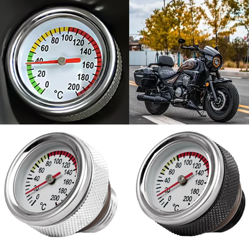 Motorcycle Fuel Tank Caps with Oil Temperature Gauge 0-200℃ Pointers Dial Meter M20 X 1.5 Silver Black Gauge
Motorcycle Fuel Tank Caps with Oil Temperature Gauge 0-200℃ Pointers Dial Meter M20 X 1.5 Silver Black Gauge