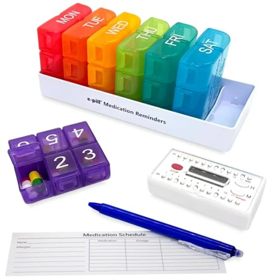 7 Day Weekly Pill Organizer 6 Times a Day Medicine and Vitamin Box with 6 Alarm Reminders
7 Day Weekly Pill Organizer 6 Times a Day Medicine and Vitamin Box with 6 Alarm Reminders