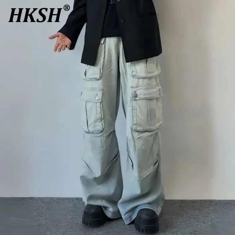 HKSH Men American Vintage Pocket Washed Safari Style Straight Denim Pants Casual Women High Street Wide Leg Jeans Trendy HK3739
HKSH Men American Vintage Pocket Washed Safari Style Straight Denim Pants Casual Women High Street Wide Leg Jeans Trendy HK3739