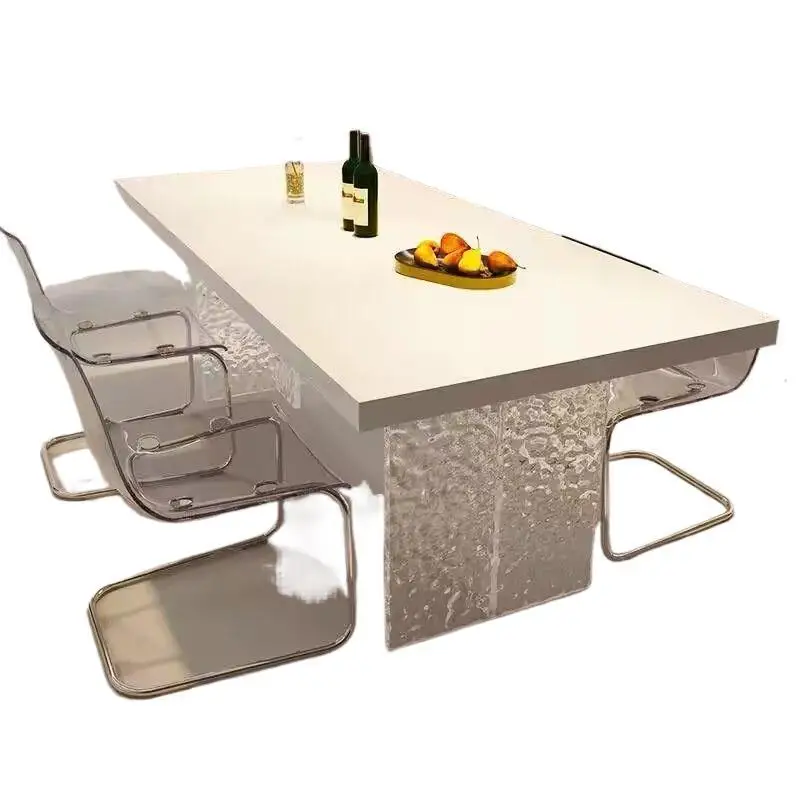 Rock slab dining table dining chair acrylic suspended water ripple rectangle
Rock slab dining table dining chair acrylic suspended water ripple rectangle