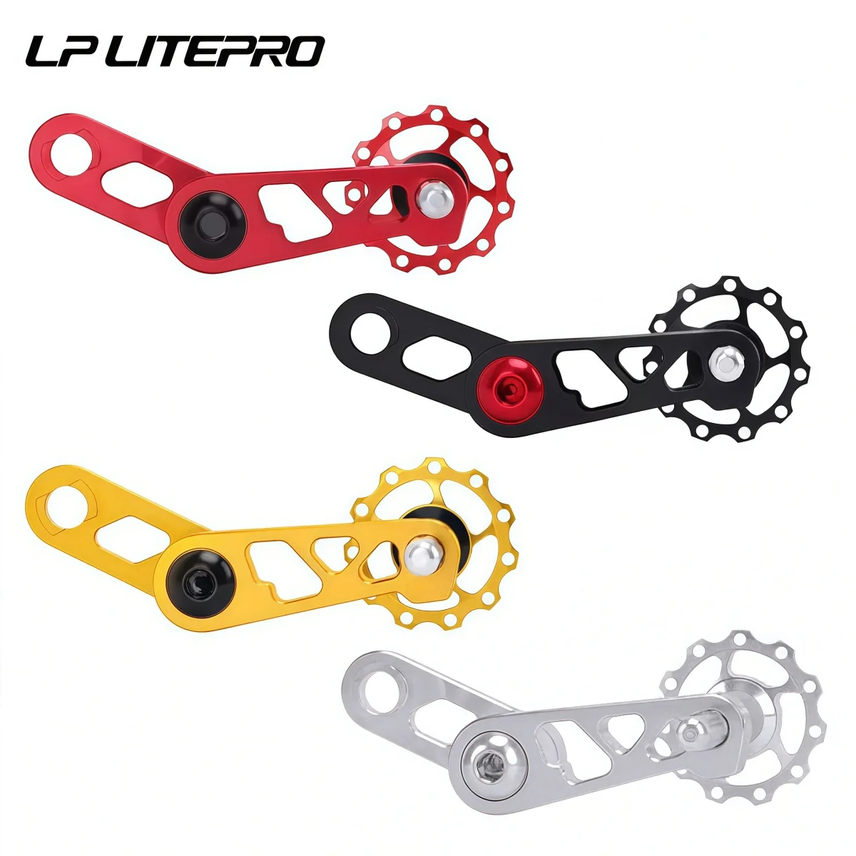 LITEPRO 7075-T6 Aluminum Bicycle Chain Tensioner With Guide Pulleys – 58g Fits Dahon/Fnhon Folding Bike (Black Red Gold Silver)
LITEPRO 7075-T6 Aluminum Bicycle Chain Tensioner With Guide Pulleys – 58g Fits Dahon/Fnhon Folding Bike (Black Red Gold Silver)