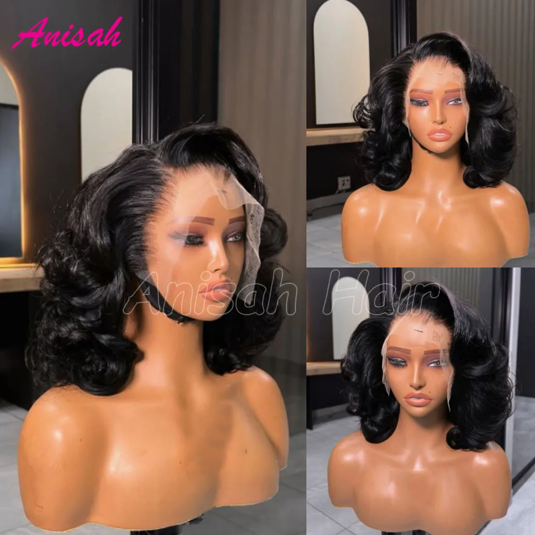 Glueless Super Wave Bob Wigs 13X4 13x6 Lace Frontal Wig 100% Human Hair Natural Wave Wig Lace Closure Short Bob Human Hair Wigs
Glueless Super Wave Bob Wigs 13X4 13x6 Lace Frontal Wig 100% Human Hair Natural Wave Wig Lace Closure Short Bob Human Hair Wigs