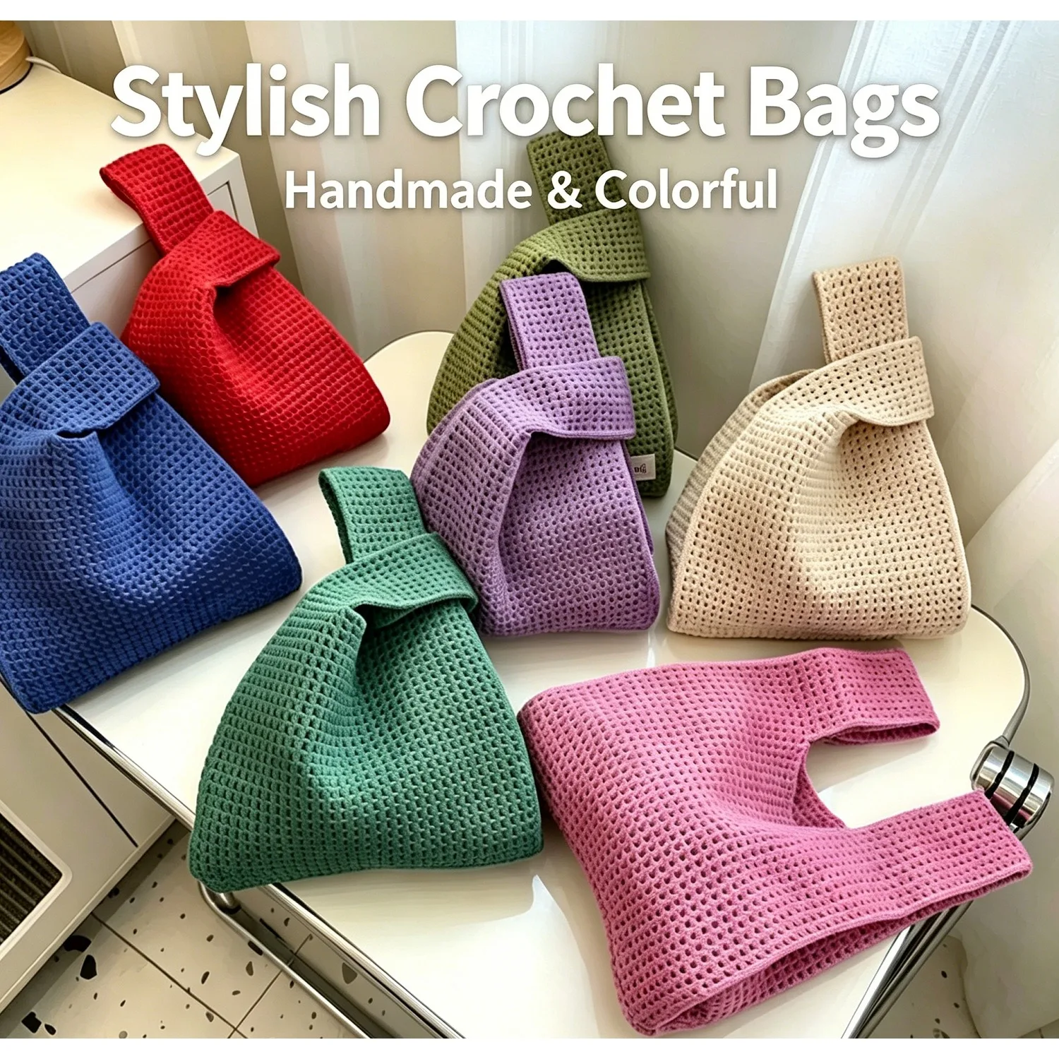 2026 Handmade Knit Handbag for Women Mini Knot Wrist Bag Casual Colorful Wide Stripe Plaid Tote Reusable Student Shopping Bag
2026 Handmade Knit Handbag for Women Mini Knot Wrist Bag Casual Colorful Wide Stripe Plaid Tote Reusable Student Shopping Bag