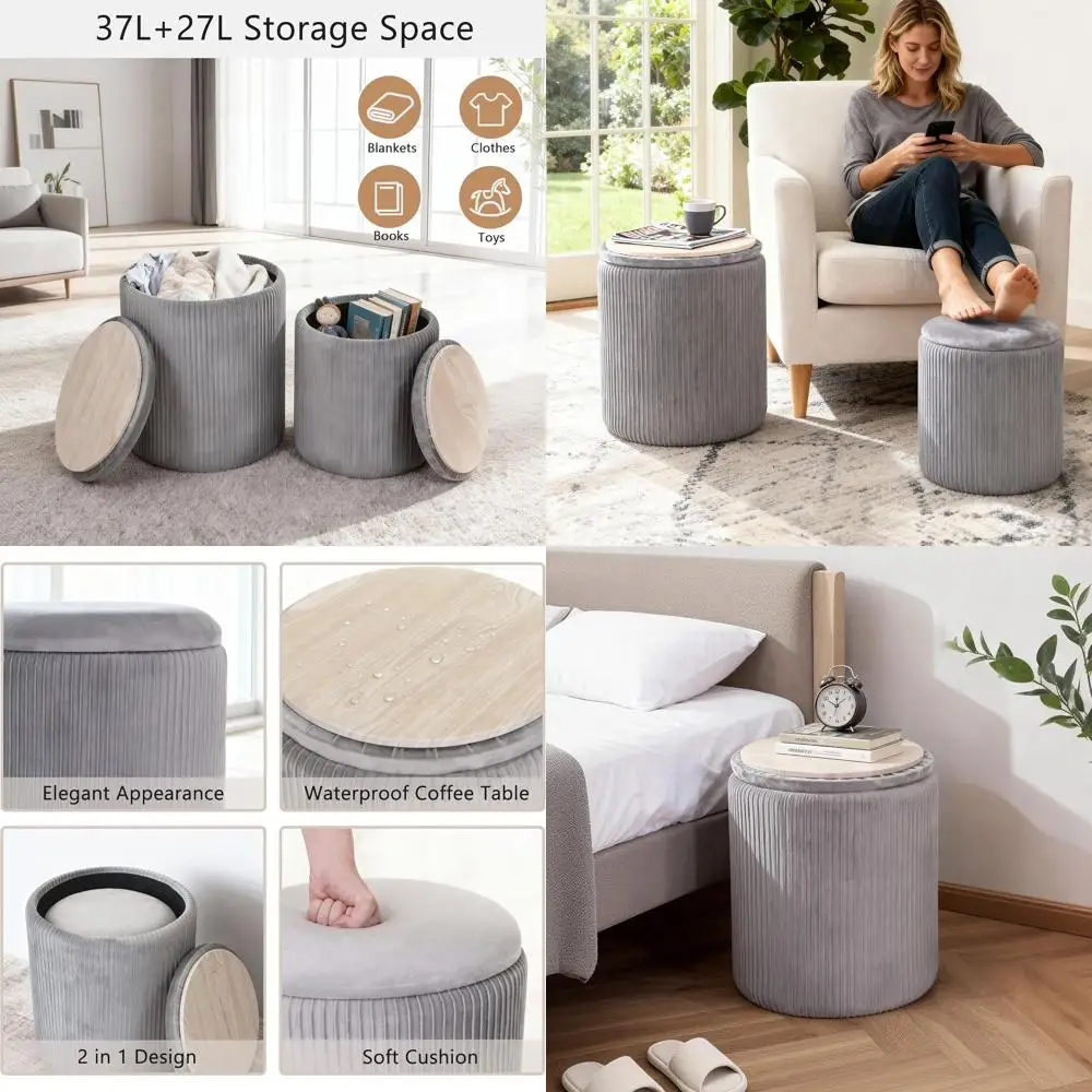 Серый бархатный пуф-оттоманка с мягким сиденьем, выдерживает нагрузку до 150 кг, многофункциональный журнальный столик для гостиной, спальни, общежития
Серый бархатный пуф-оттоманка с мягким сиденьем, выдерживает нагрузку до 150 кг, многофункциональный журнальный столик для гостиной, спальни, общежития