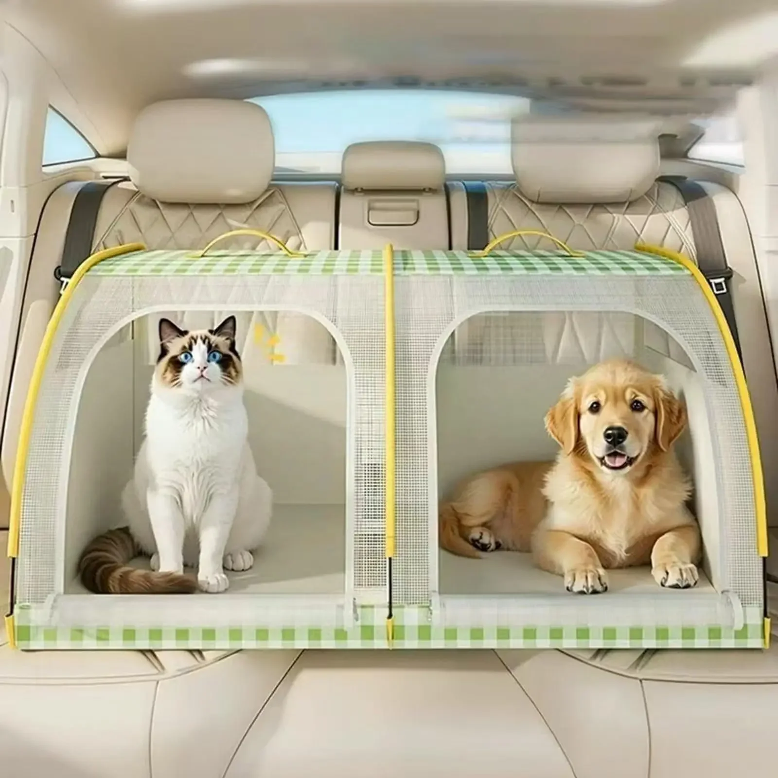 2 Pets Car Seat Kennel Ventilated Breathable Pet Travel Carrier Portable Dog Cat Bed Anti Hair Flying Design For Outdoor Travel
2 Pets Car Seat Kennel Ventilated Breathable Pet Travel Carrier Portable Dog Cat Bed Anti Hair Flying Design For Outdoor Travel
