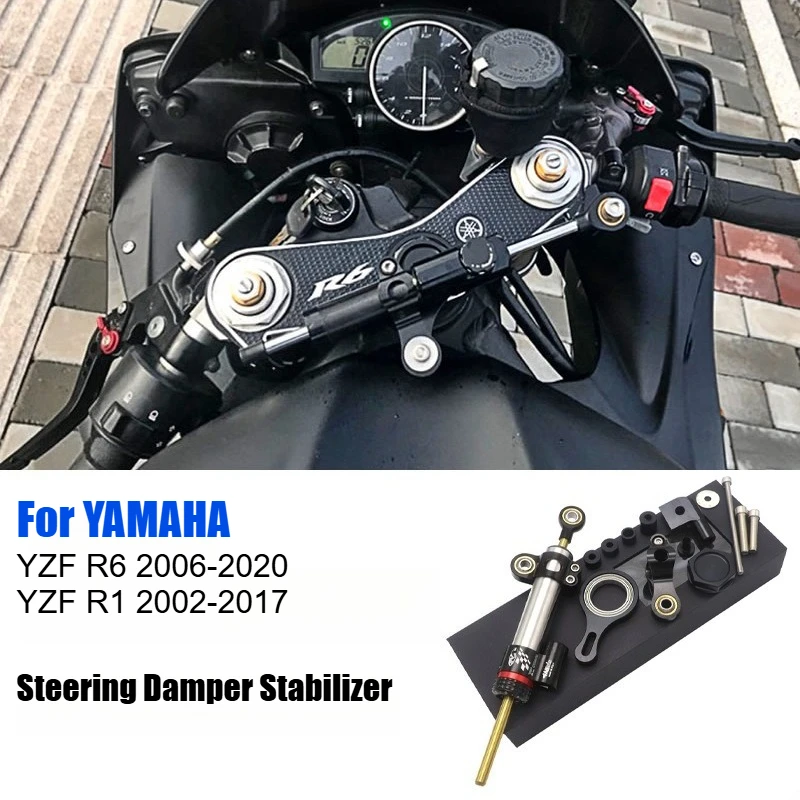 For YAMAHA YZF R6 2006-2020 R1 2002-2016 CNC Aluminum Adjustable Motorcycles Steering Stabilize Damper Bracket Mount Kit
For YAMAHA YZF R6 2006-2020 R1 2002-2016 CNC Aluminum Adjustable Motorcycles Steering Stabilize Damper Bracket Mount Kit