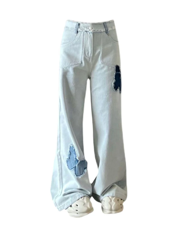 Gyaru Jeans Woman Trousers Y2k Vintage Blue High Waist Wide Leg Pants Denim Baggy Embroidery Patchwork Casual Tide Streetwear
Gyaru Jeans Woman Trousers Y2k Vintage Blue High Waist Wide Leg Pants Denim Baggy Embroidery Patchwork Casual Tide Streetwear