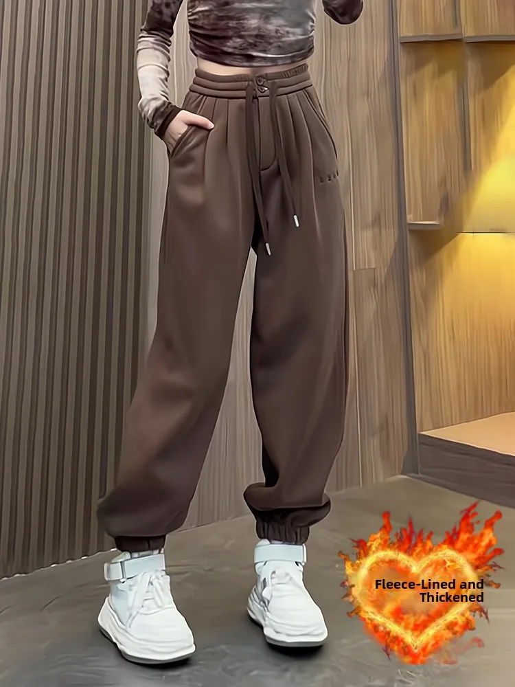 Women's Thiened Fce Lined Dstring Design Straight Leg Sports Pants Autumn Winter New Sle Casual Harlan Pants
Women's Thiened Fce Lined Dstring Design Straight Leg Sports Pants Autumn Winter New Sle Casual Harlan Pants