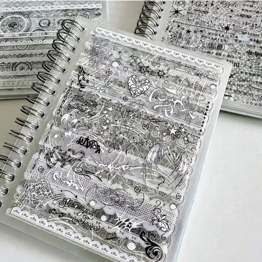 32 Sheets Sticker Book White Ink Print Transparent Pages Journal Stickers Floral Motifs Star Patterns PET Stickers
32 Sheets Sticker Book White Ink Print Transparent Pages Journal Stickers Floral Motifs Star Patterns PET Stickers