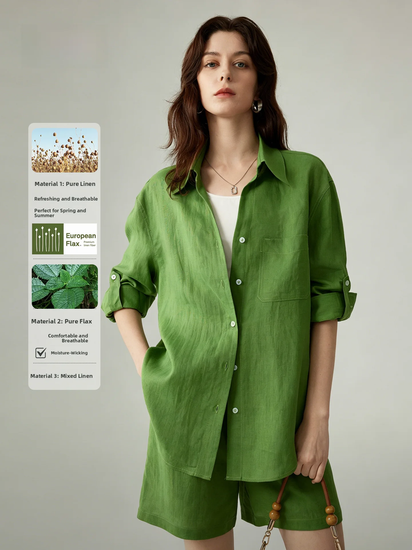 Green Comfortable V-Neck Flax Shirt Women's Loose Simple Long Sleeve Sun Protection Shirt Breathable Skin-Friendly Spring Fas...
Green Comfortable V-Neck Flax Shirt Women's Loose Simple Long Sleeve Sun Protection Shirt Breathable Skin-Friendly Spring Fas...