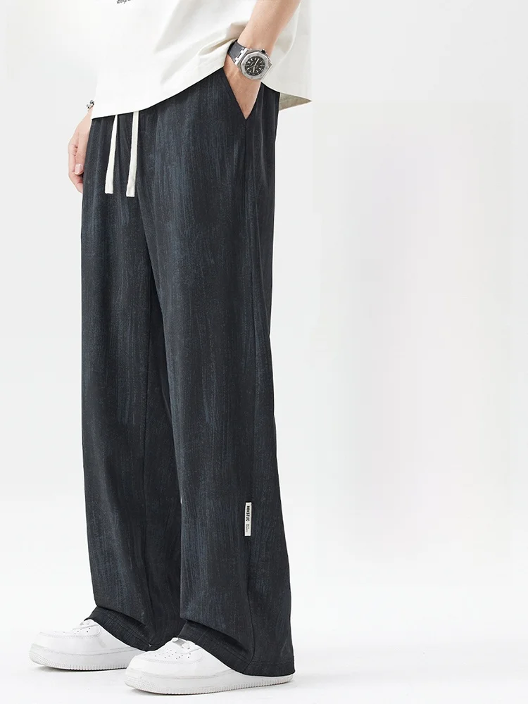 Легкие летние брюки из ледяного шелка для мужчин, свободного кроя, прямые, быстросохнущие, спортивные, модные, городские, прямые штанины
Легкие летние брюки из ледяного шелка для мужчин, свободного кроя, прямые, быстросохнущие, спортивные, модные, городские, прямые штанины