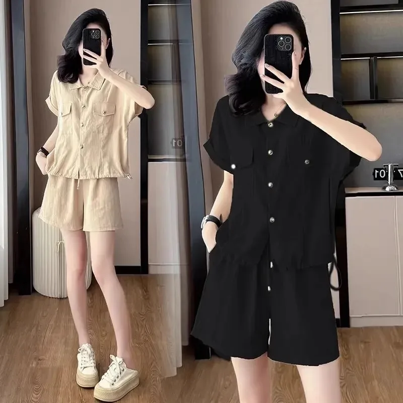 Fashionable Casual Sports Set Women's Summer 2025 New Shirt Drawstring Small Size Top Shorts Two-Piece Set Cotton Short ...
Fashionable Casual Sports Set Women's Summer 2025 New Shirt Drawstring Small Size Top Shorts Two-Piece Set Cotton Short ...