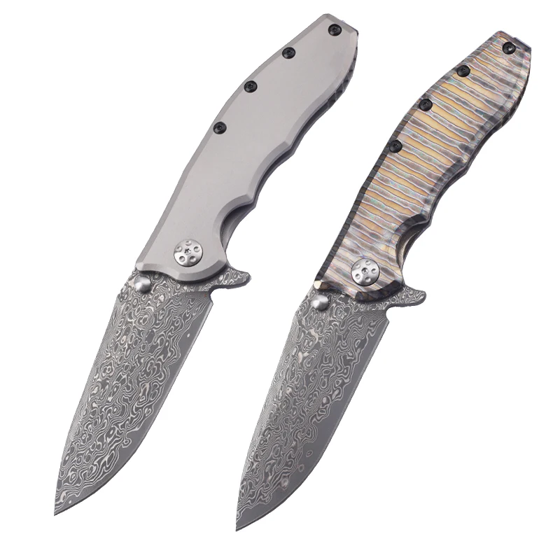 Damascus Steel Slippery Anodizing and Titanium Burning Handle Outdoor Survival Camping Fruit EDC Collection Knife
Damascus Steel Slippery Anodizing and Titanium Burning Handle Outdoor Survival Camping Fruit EDC Collection Knife