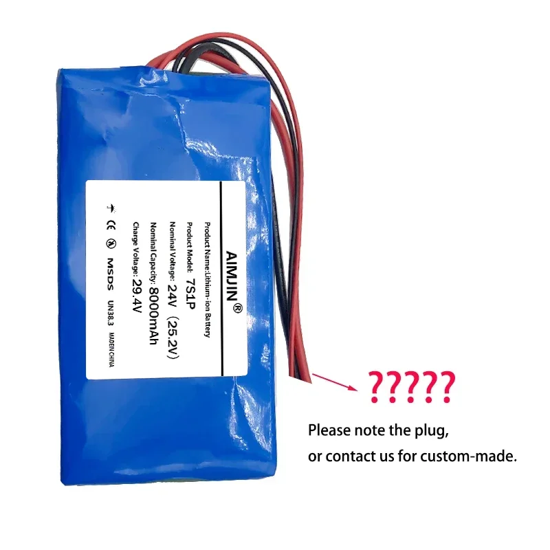 Li-ion 7S1P 25.2V 24V 8000mAh 18650 Battery Pack with BMS,For Monitoring Speaker Small Electric Unicycle Rechargeable Battery
Li-ion 7S1P 25.2V 24V 8000mAh 18650 Battery Pack with BMS,For Monitoring Speaker Small Electric Unicycle Rechargeable Battery