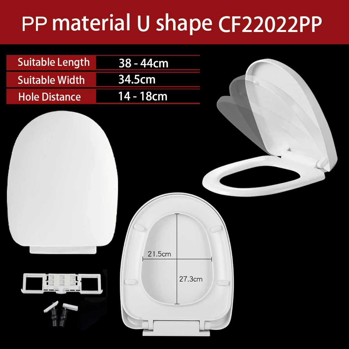 Universal U Shape Elongated Slow Close WC Toilet Seats Cover Bowl Lid Top Mounted Quick Release PP Board Soft Closure CF22022PP
Universal U Shape Elongated Slow Close WC Toilet Seats Cover Bowl Lid Top Mounted Quick Release PP Board Soft Closure CF22022PP