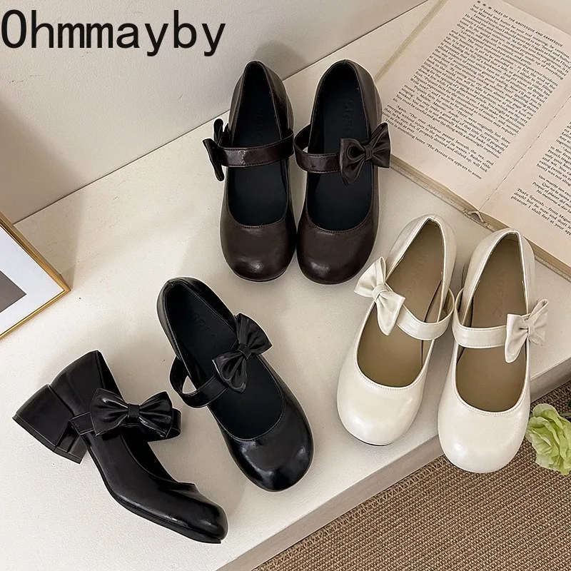 Spring Thick Heel Women Mary Jane Shoes Designer Shallow Slip On Pumps Ladies Eelgant Butterfly-knot Dress Single Leather Shoes
Spring Thick Heel Women Mary Jane Shoes Designer Shallow Slip On Pumps Ladies Eelgant Butterfly-knot Dress Single Leather Shoes