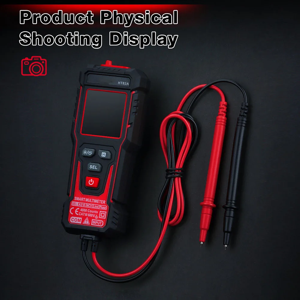 HT82A 4000 Count Multimeter Featuring NCV Sensor Phase Identification Diode Test Continuity Beep True RMS Reading
HT82A 4000 Count Multimeter Featuring NCV Sensor Phase Identification Diode Test Continuity Beep True RMS Reading