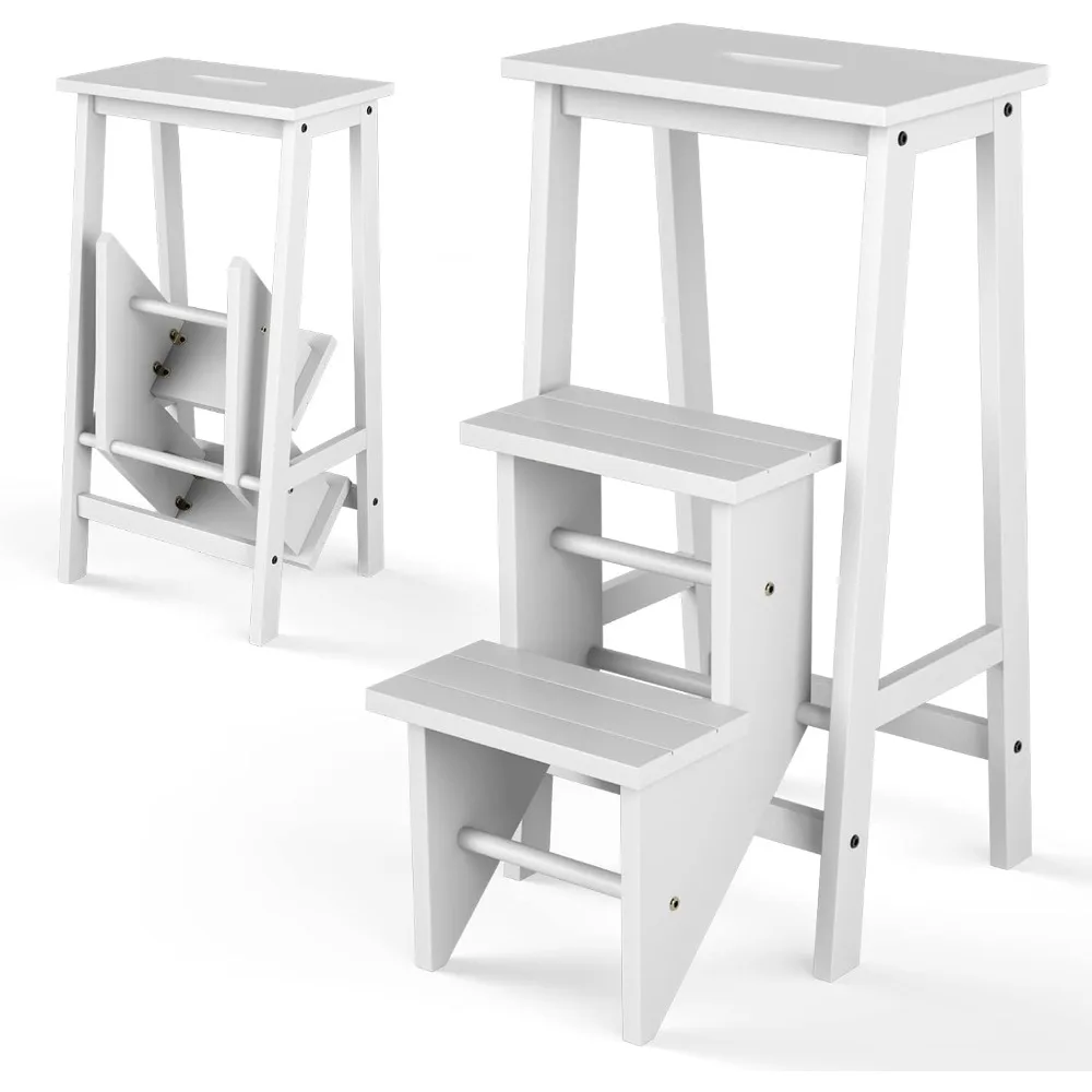 Folding 3 Step Stool, 3 in 1 Wooden Step Ladder with Handle, Non-Slip Pedal, Multifunctional Storage Shelf, Flower Rack for Kit
Folding 3 Step Stool, 3 in 1 Wooden Step Ladder with Handle, Non-Slip Pedal, Multifunctional Storage Shelf, Flower Rack for Kit
