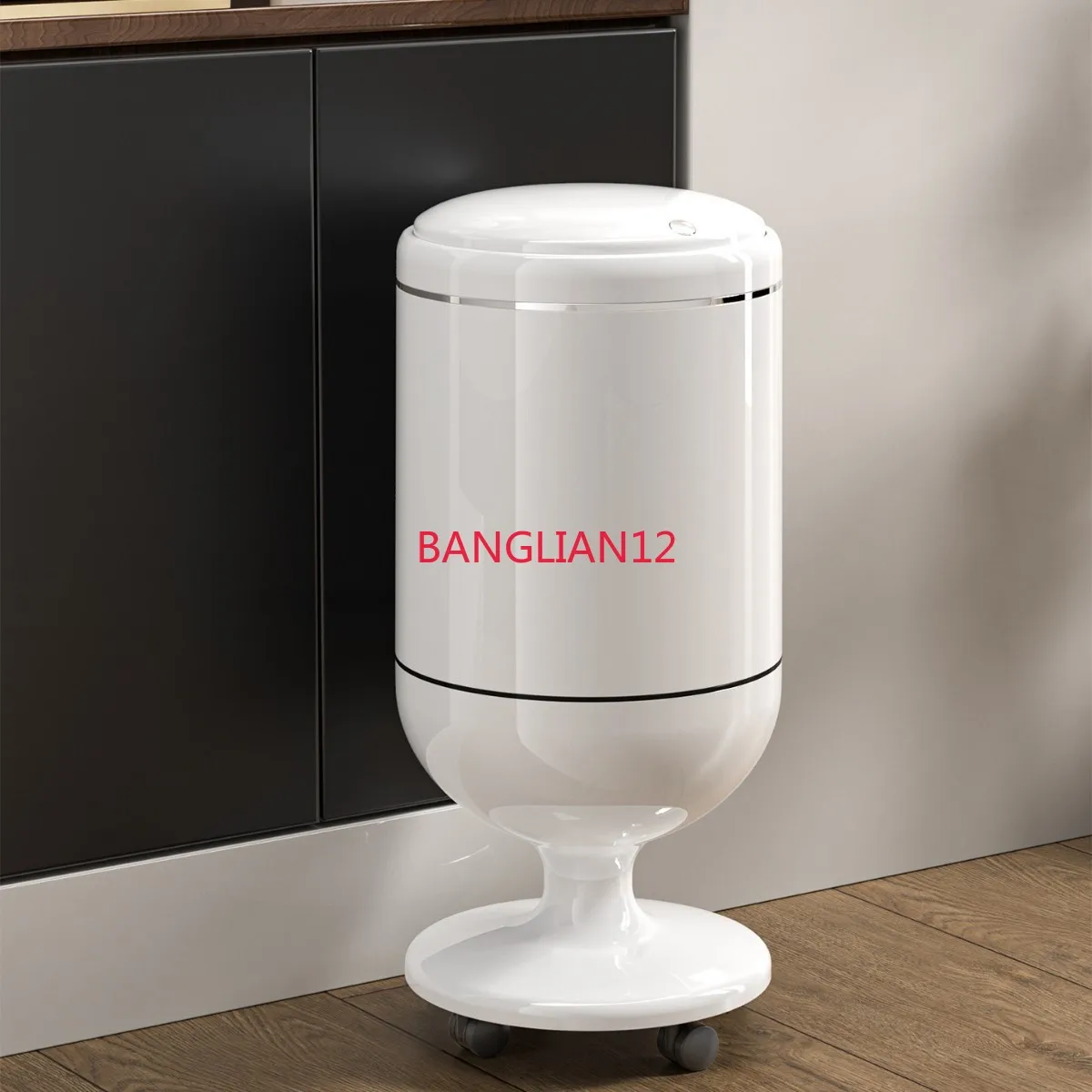 Household trash can, light luxury high-end elastic cover, movable without bending over and high feet
Household trash can, light luxury high-end elastic cover, movable without bending over and high feet