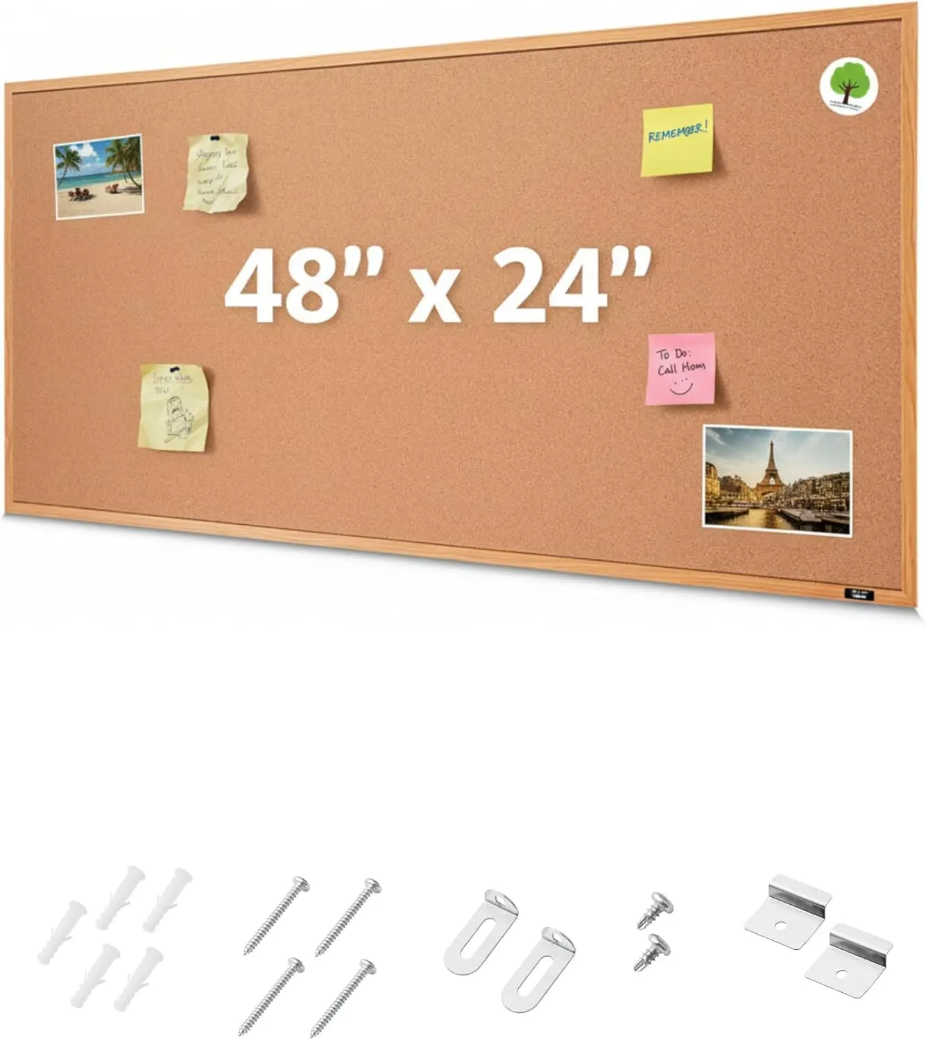 24x48 Inch Cork Board with Wood Frame for Office, Classroom & Home
24x48 Inch Cork Board with Wood Frame for Office, Classroom & Home