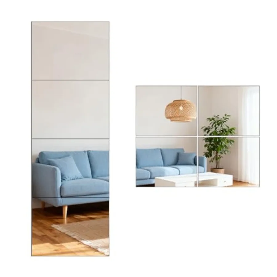 Stick on Small Mirror for Wall Decor Plastic Non Glass Sticky Safety Toddler Mirrors 4 Pack 16"x12" Acrylic Mirror Tiles Shatte
Stick on Small Mirror for Wall Decor Plastic Non Glass Sticky Safety Toddler Mirrors 4 Pack 16"x12" Acrylic Mirror Tiles Shatte