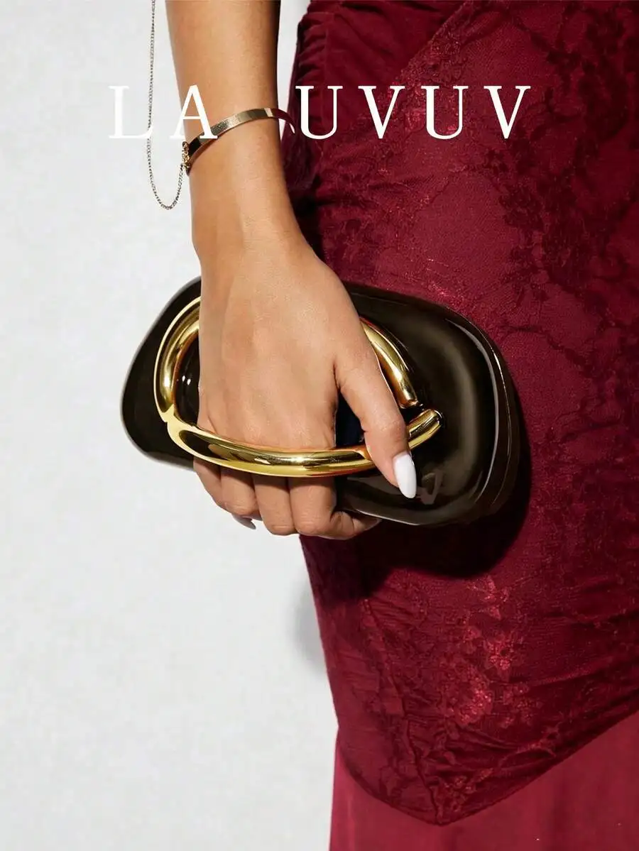 Elegant Metal Handle Clutch Bag For Women Solid Color Evening Party Handbag
Elegant Metal Handle Clutch Bag For Women Solid Color Evening Party Handbag