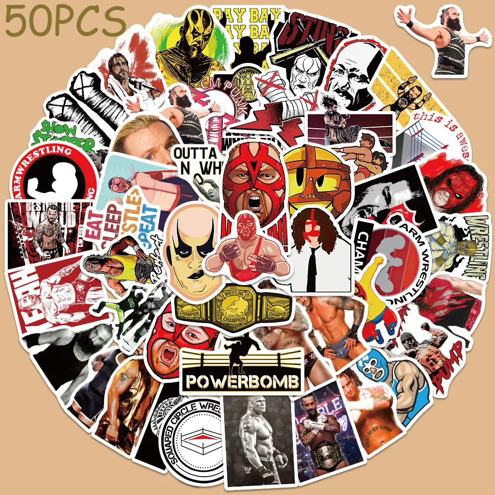 50pcs Cartoon Cool Wrestling Stickers Decals For Phone Scrapbook Skateboard Suitcase Helmet DIY Graffiti Waterproof Stickers
50pcs Cartoon Cool Wrestling Stickers Decals For Phone Scrapbook Skateboard Suitcase Helmet DIY Graffiti Waterproof Stickers