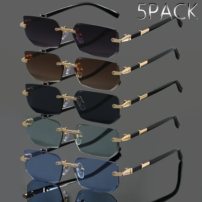 5pcs Men's and Women's Frameless Metal Fashion Glasses Classic Retro Trendy Glasses for Summer Parties Casual Street Photography
5pcs Men's and Women's Frameless Metal Fashion Glasses Classic Retro Trendy Glasses for Summer Parties Casual Street Photography