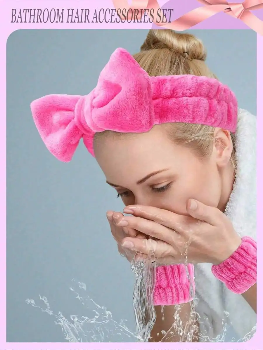 Coral Fleece Hair Accessories Set For Women Headbands Wristbands Plush Hair Clips Daily Face Washing Makeup
Coral Fleece Hair Accessories Set For Women Headbands Wristbands Plush Hair Clips Daily Face Washing Makeup
