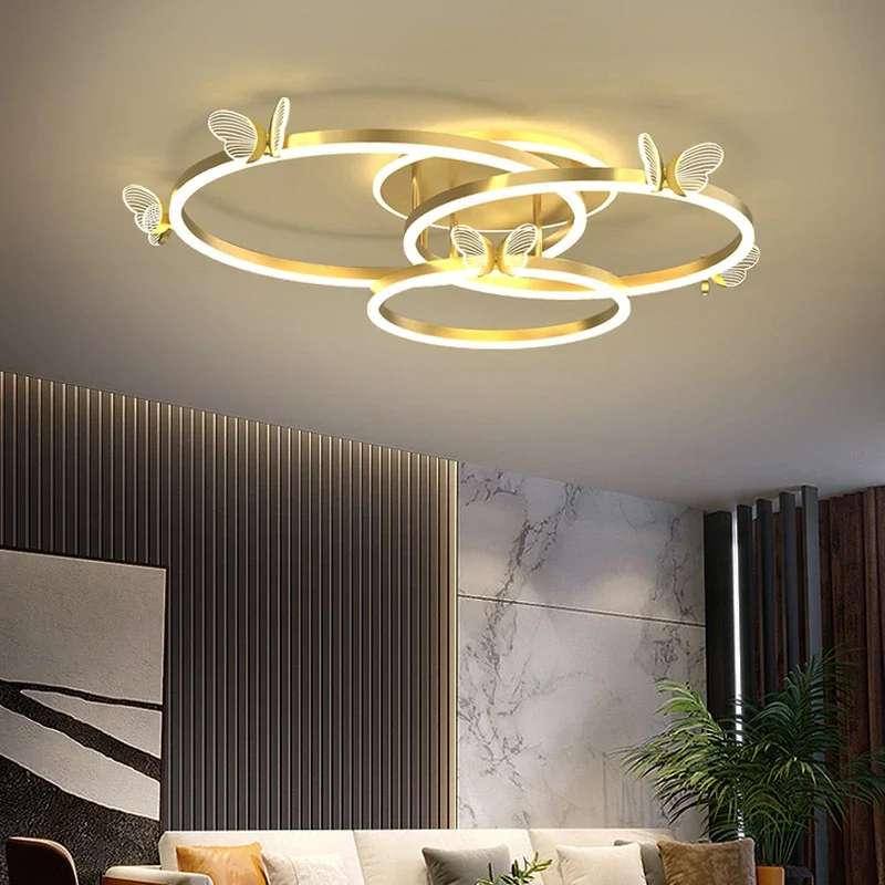 Modern Style LED Chandelier For Dining Room Kitchen Ring Ceiling Lamp Living Room Bedroom Butterfly Design Remote Control Light
Modern Style LED Chandelier For Dining Room Kitchen Ring Ceiling Lamp Living Room Bedroom Butterfly Design Remote Control Light