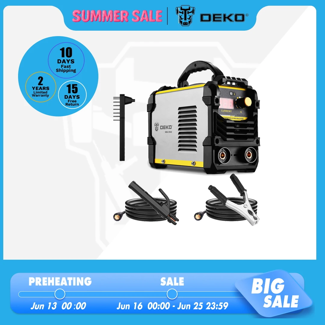 DEKO MMA Series 160/200 Amp Welding Working Lightweight Efficient DC Inverter ARC Welder 220V IGBT MMA Welding Machine
DEKO MMA Series 160/200 Amp Welding Working Lightweight Efficient DC Inverter ARC Welder 220V IGBT MMA Welding Machine