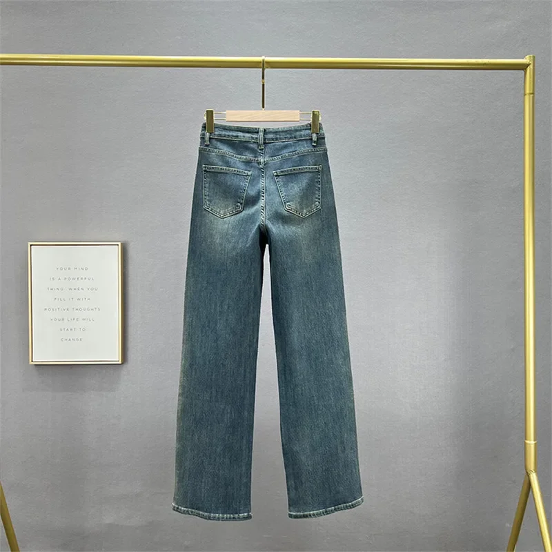 Women's Denim Pants Diamond Rhinestone Loose Straight Full Length Washed Do Old Stretch Trousers 2025 Spring Autumn New Fashion
Women's Denim Pants Diamond Rhinestone Loose Straight Full Length Washed Do Old Stretch Trousers 2025 Spring Autumn New Fashion