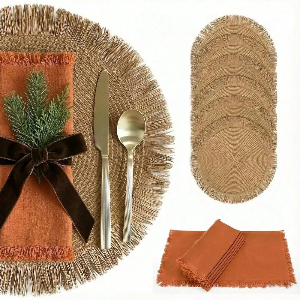 Boho Table Placemats Set Of 6 With Matching LinenTextured Napkins Beautiful Natural Decor Elevates Your Dining Room Or Kitchen
Boho Table Placemats Set Of 6 With Matching LinenTextured Napkins Beautiful Natural Decor Elevates Your Dining Room Or Kitchen
