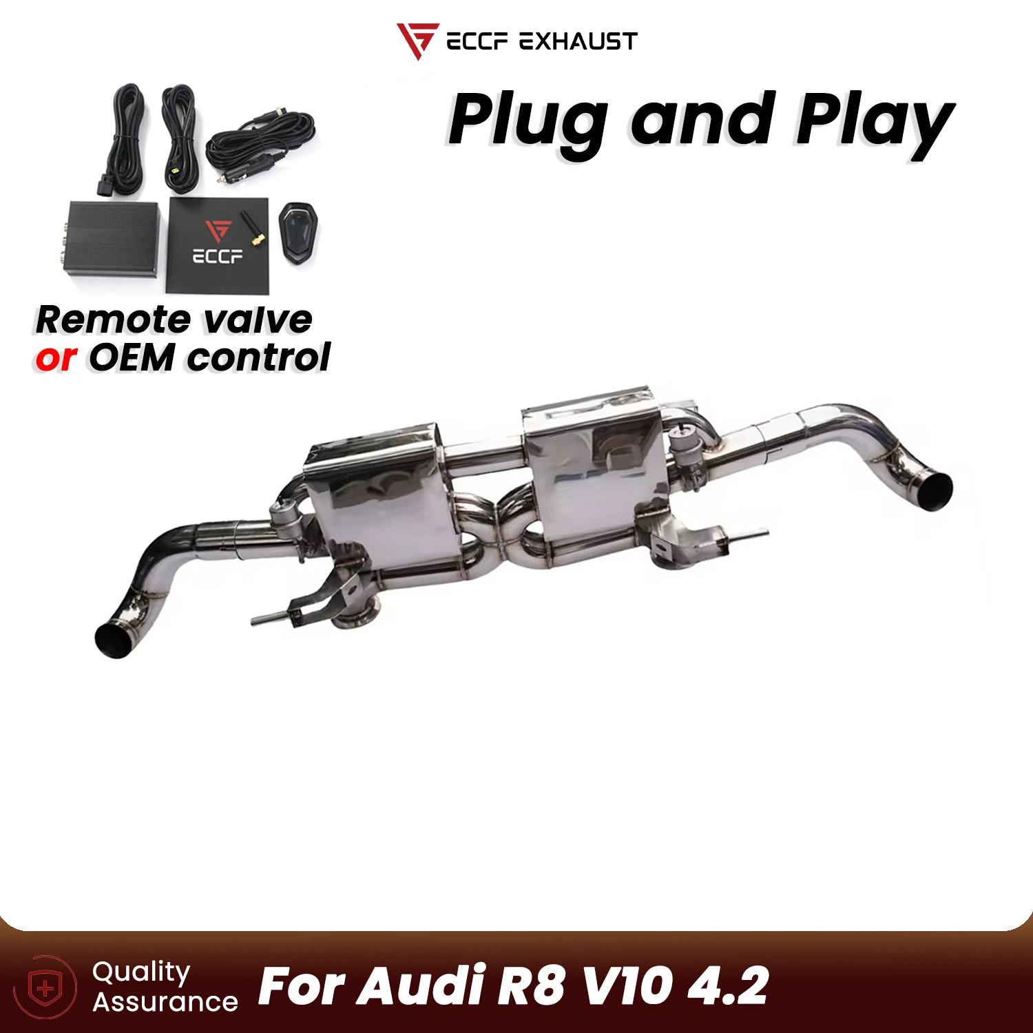ECCF FOR Audi R8 V10 4.2 T304 Stainless Steel Exhaust Aggressive Sound Plug and Play Performance Upgrade
ECCF FOR Audi R8 V10 4.2 T304 Stainless Steel Exhaust Aggressive Sound Plug and Play Performance Upgrade