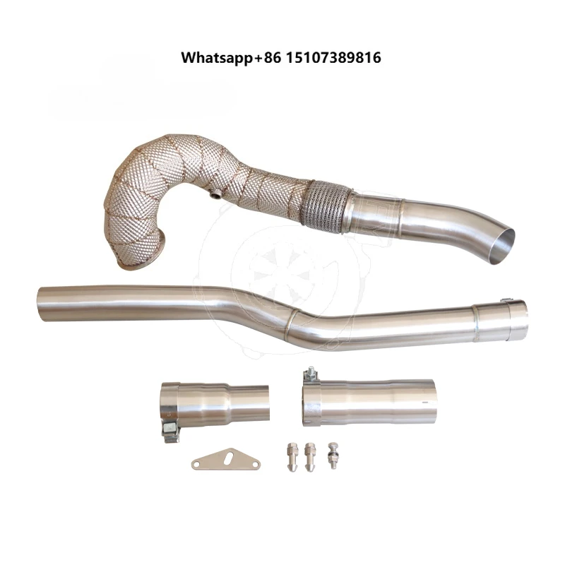 Exhaust 3.5" Downpipe for Golf Gti MK7 R 2.0L EA888 TSI A3 S3 8V Fits LHD&RHD with Heat Shield
Exhaust 3.5" Downpipe for Golf Gti MK7 R 2.0L EA888 TSI A3 S3 8V Fits LHD&RHD with Heat Shield
