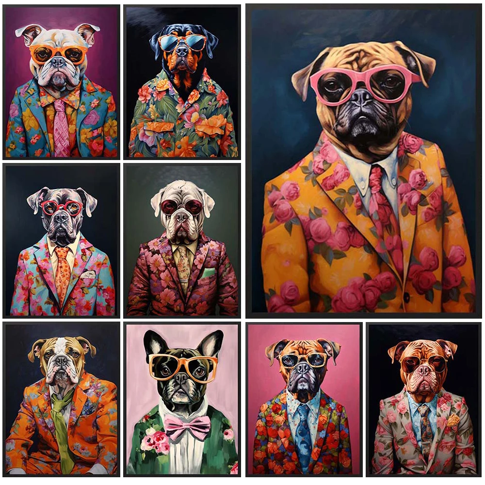 Cool Dog Portrait Gentleman Animals Funny Posters Wall Pictures For Living Room Nordic Poster Wall Art Canvas Painting Unframed
Cool Dog Portrait Gentleman Animals Funny Posters Wall Pictures For Living Room Nordic Poster Wall Art Canvas Painting Unframed