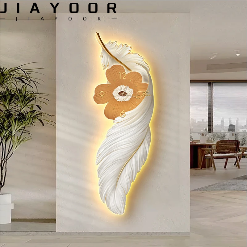 Modern LED Lights With Clocks Feather Wall Paintings Decorative Living Room Corridors Remote Control Indoor Wall Lights 90-260V
Modern LED Lights With Clocks Feather Wall Paintings Decorative Living Room Corridors Remote Control Indoor Wall Lights 90-260V